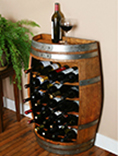 Split Barrel Wine Rack Display