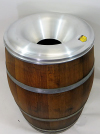 Full Wine Barrel Waste Recepticle wtih Fire Safe Lid