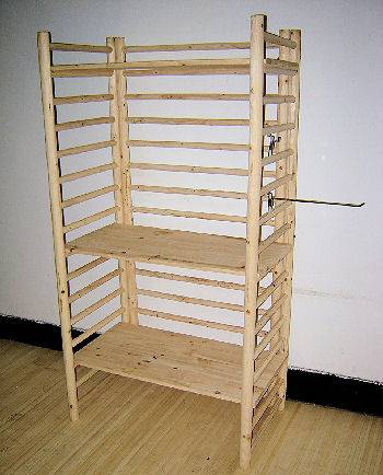 WCL Series Log Wood Dowel Wall Cube Shelf