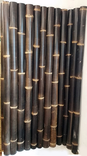 Black Bamboo Poles Wall