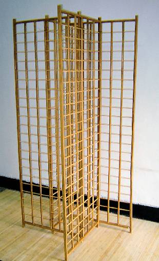 Oak Color Strand Woven Bamboo Gridwall Tower