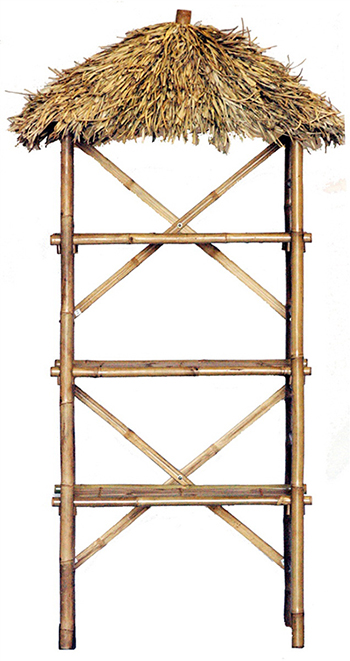 PTS-73, BambooTiki display Palapa helf, 3 tiers